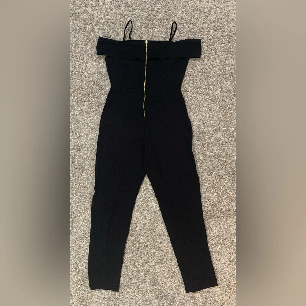 Black Off The Shoulder Catsuit - Picture 2 of 4